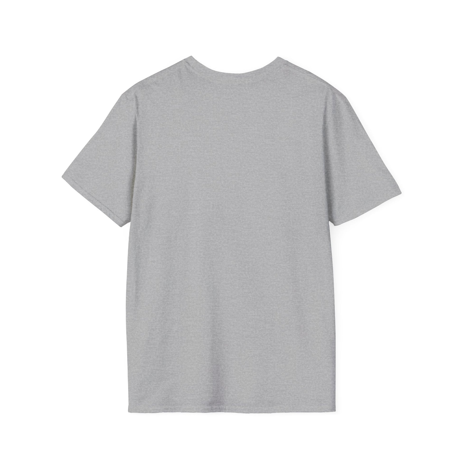 Back view of humanitarian t-shirt featuring the Empathy Is Free design, showcasing garment fit and construction.